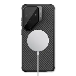 Nillkin MagSafe Compatible Aramid Fiber Case & Tinted Clear Camera Cover – Black for Galaxy S26 Series