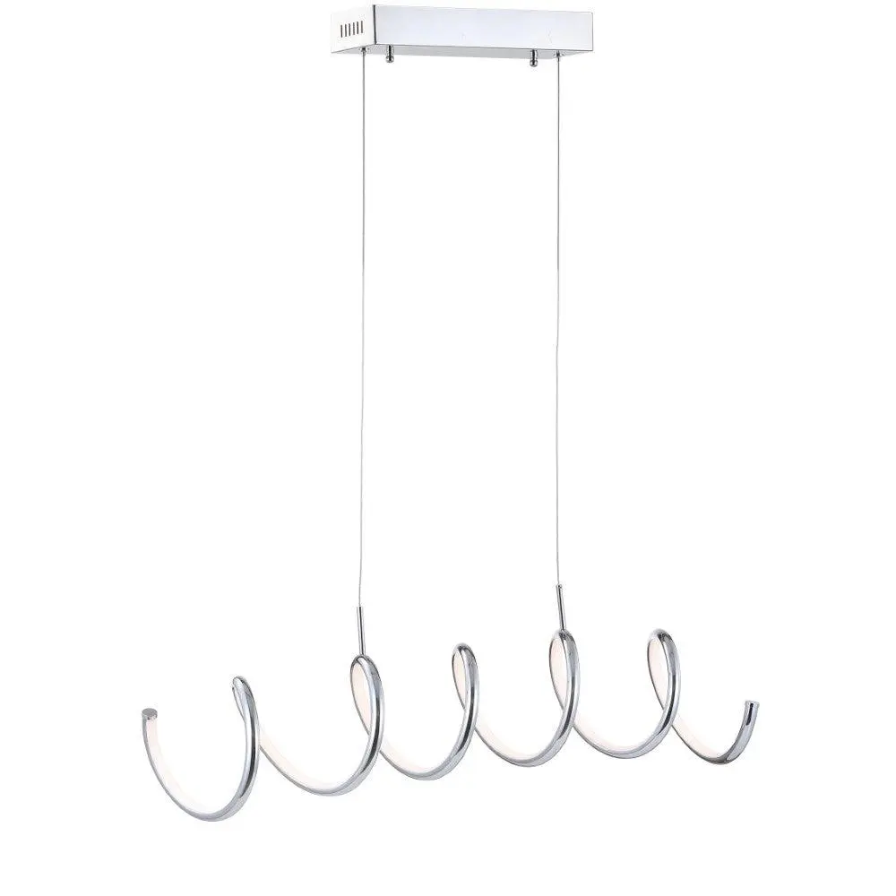 JONATHAN Y Ali 31" Dimmable Adjustable Integrated LED Metal Linear Pendant