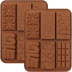 6 in 1  Break Apart  Bar Mold,  Molds for Wax Melts Non Stick Homemade Protein and Energy Bar Mould, Pack of 2
