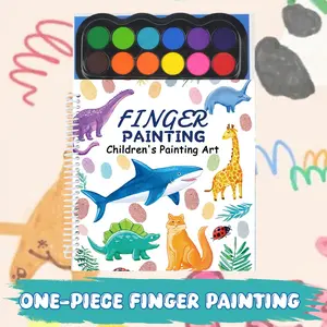 12-Color Kids Finger Painting Book - Non-Toxic, Washable DIY Art & Coloring Activity for Ages 3+ | Preschool Spiral Bound Interactive Workbook with 30+ Vibrant Scenes of Animals, Nature & More | Perfect Gift, Thoughtful Gift for Birthdays, Children's Day