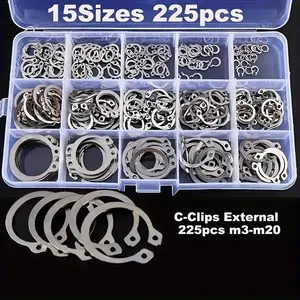 Retaining Rings For Shaft， Rust Resistant Shaft retaining ring/snap ring/snap spring/washer/shaft clamp external clip, external fixing ring buckle combination kit