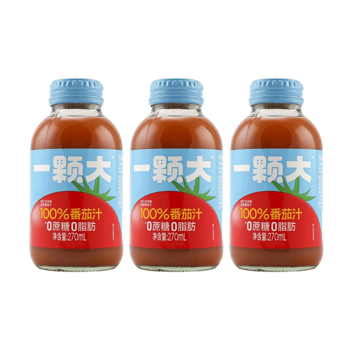 YIKEDA 100% NFC Tomato Juice 3-Pack (270ml x 3) - Pure Tomato, No Added Sugar, Fat-Free, Healthy Drink