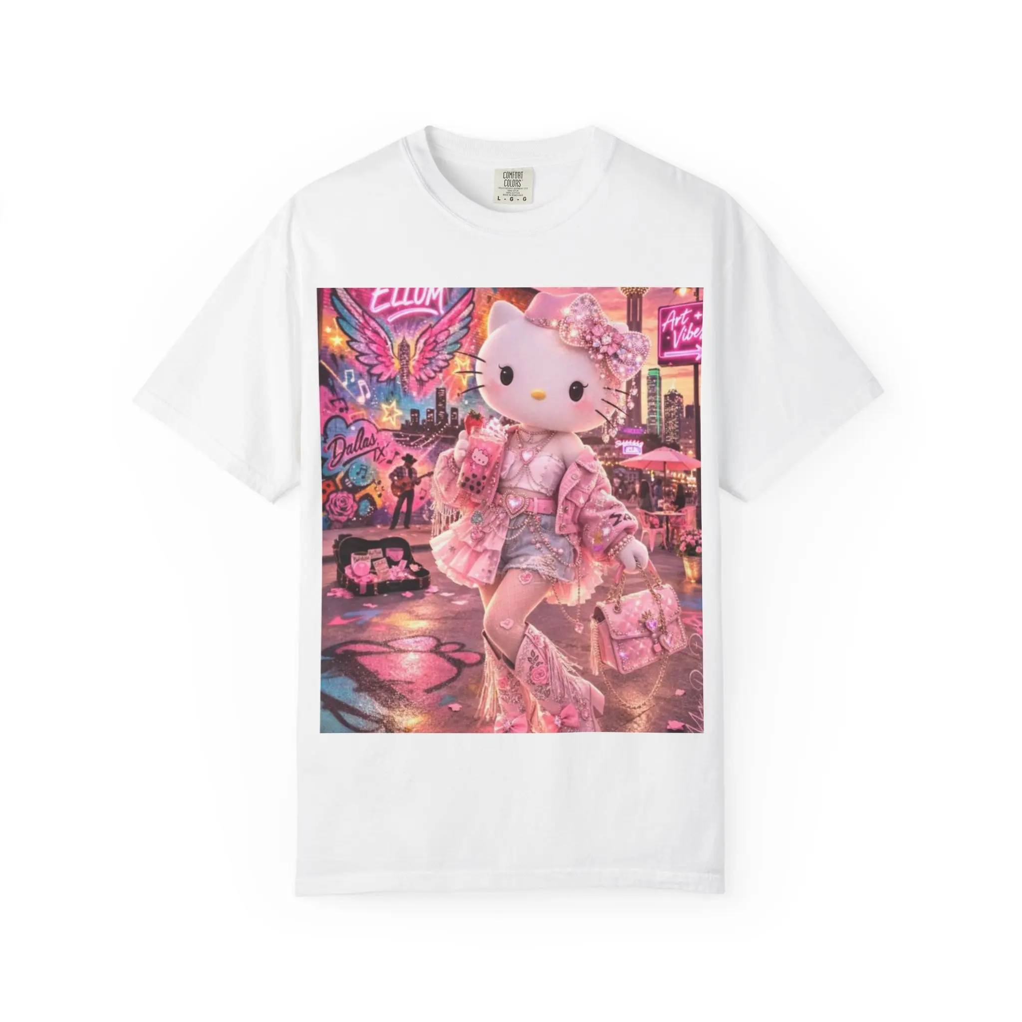 Kawaii Cat Cosplay T-Shirt | Neon City Anime Streetwear funny quote men graphic