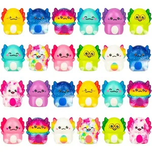 12-Pack Mexican Salamander Slow-Rising Squishy Toys, Random Colors, Soft Stress Relief for Boys & Girls. Mini Pocket-Sized Silent Fidget Toys, Perfect for Party Favors, Novelty Prizes & Valentine's Day Gifts