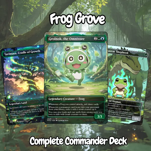Frog Grove Commander Deck | MTG EDH 100 Card Proxy Custom Art - Proxy EDH