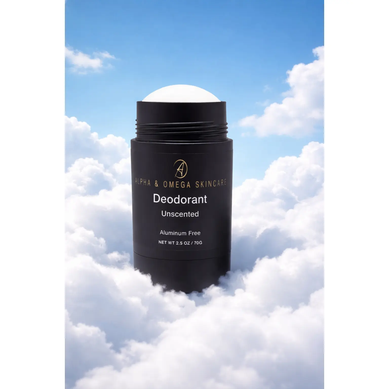 Alpha & Omega Skincare Unscented Deodorant Aluminum Free Organic Ingredients 24 Hour Odor Protection for Men & Women Body Care Under Arm Detox Calendula & Coconut Oil