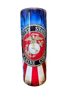 United States Marine Corp. - Add Pictures - 20oz oz 20 oz. 20oz. - Skinny Sublimation Tumbler - Amy's Tumbler Junkies - Your Favorite Tumbler Shop!