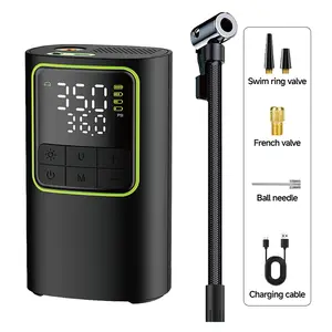 LOZLIN Portable Tire Inflator with Smart ON/OFF Hose Design ABS Material 150 PSI Power LED Light Digital Display USB Rechargeable 8000mAh Battery 4 Modes for Cars Motorcycles Bicycles Balls Inflatable Pool Loungers Swim Rings