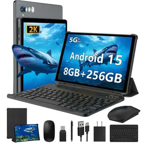 POWMUS Android 15 Tablet, 10.4 Inch 2K IPS Display, 5G WIFI, Octa-Core Gaming Tablet PC Bundle with Bluetooth Keyboard, Mouse & Case, Ideal for Gift, Students Learning, Office & Entertainment tiktokshopspringglowup,summervibes