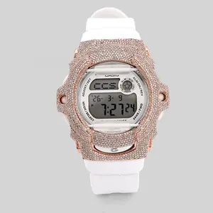 G-Shock BG169U Baby G 4.80CTW Rose Natural Diamond Bezel White Band Women Watch