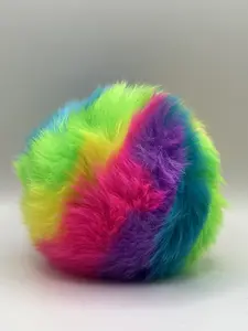 Scrunchems Furry Squish Ball - Super Soft Rainbow Fidget Toy for Stress Relief - Tactile Sensory Squeezy Ball for ADHD, Autism & Anxiety - Ages 3+