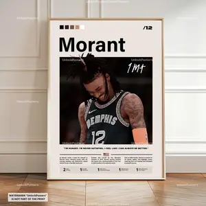 Ja Morant Poster Home Gym Decor, Motivation Wall Art, Motivational Print