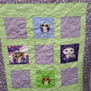 owl quilt Cotton Lightweight Washable
