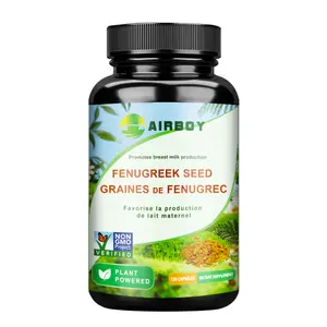 Airboy - Fenugreek Seed, Traditional Lactation / Breastfeeding Support, Non-GMO Project Verified, Vegan, 120 Capsules, Plant Powered, Dietary Supplements