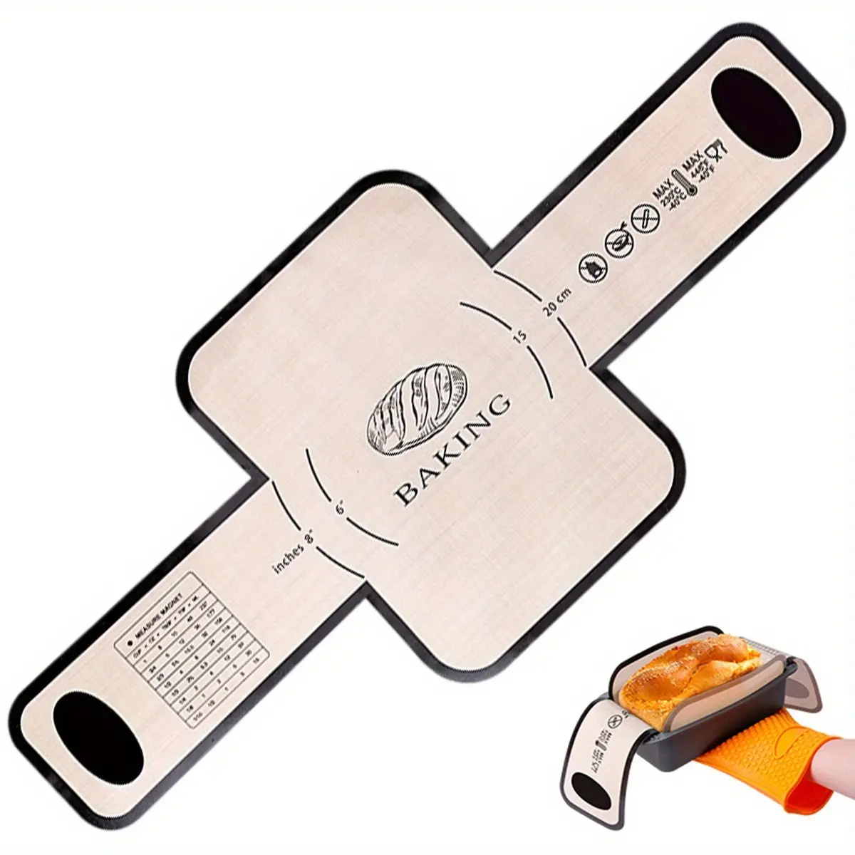 Silicone Bread Sling Loaf Pan Liner Reusable Heat Resistant Baking Mat with Long Handle Non Stick Easy Clean Baking Liner Bakeware Baking Tools Baking Accessories Baking Essentials