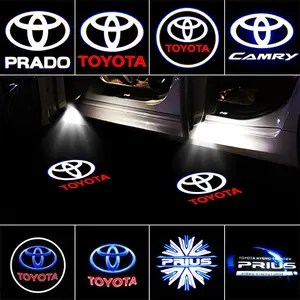 Toyota Car Door Welcome Lights, Iron Shell LED Projection Ground Lamps, High-Definition & Bright, Fade-Resistant, Easy Installation, Fit for Camry, Corolla, Prado, Highlander & More
