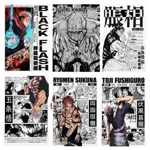 Jujutsu Kaisen Canvas Poster Set, Yuji Itadori, Choso, Mahito, Satoru Gojo, Ryomen Sukuna, Toji Fushiguro JJK Anime Manga Wall Art Prints, Japanese Comic Room Decor for Bedroom, Game Room, Dorm, Office
