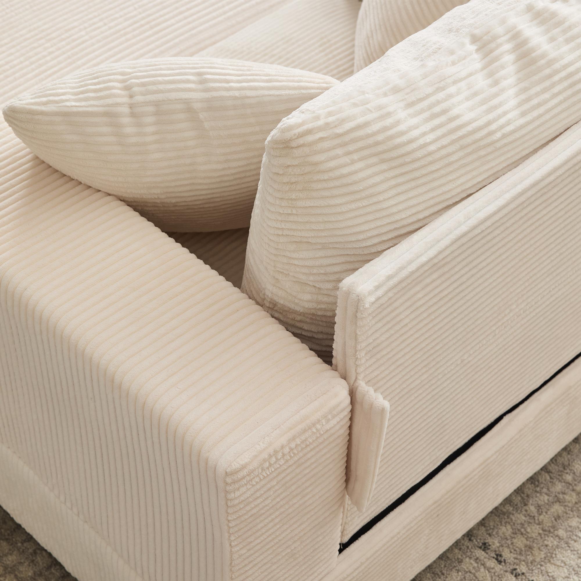【Sub 1 packages】Niccae Chaise Lounge Chair with Removable Storage Ottoman Accent Sofa Bed Upholstered Sleeper Couch Bed with Pillows, Modern Deep Seat Upholstered Armchair for Living Room, Bedroom