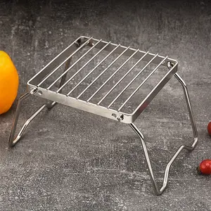 1PC Portable Stainless Steel Campfire Grill Rack for Outdoor Barbecue - Foldable and Durable with Easy Assembly - Ideal for Camping and Picnics - Camping Accessory Camping Equipment