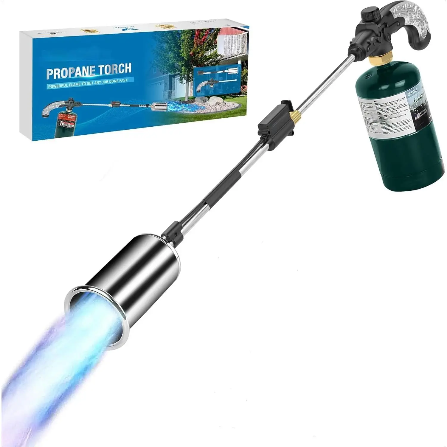 High-Output Propane Weed Torch with Self-Igniter, 1,200,000 BTU Flame Thrower for Weeds, Snow, Asphalt, Roofing & More(Propane Tank Not Included) Back