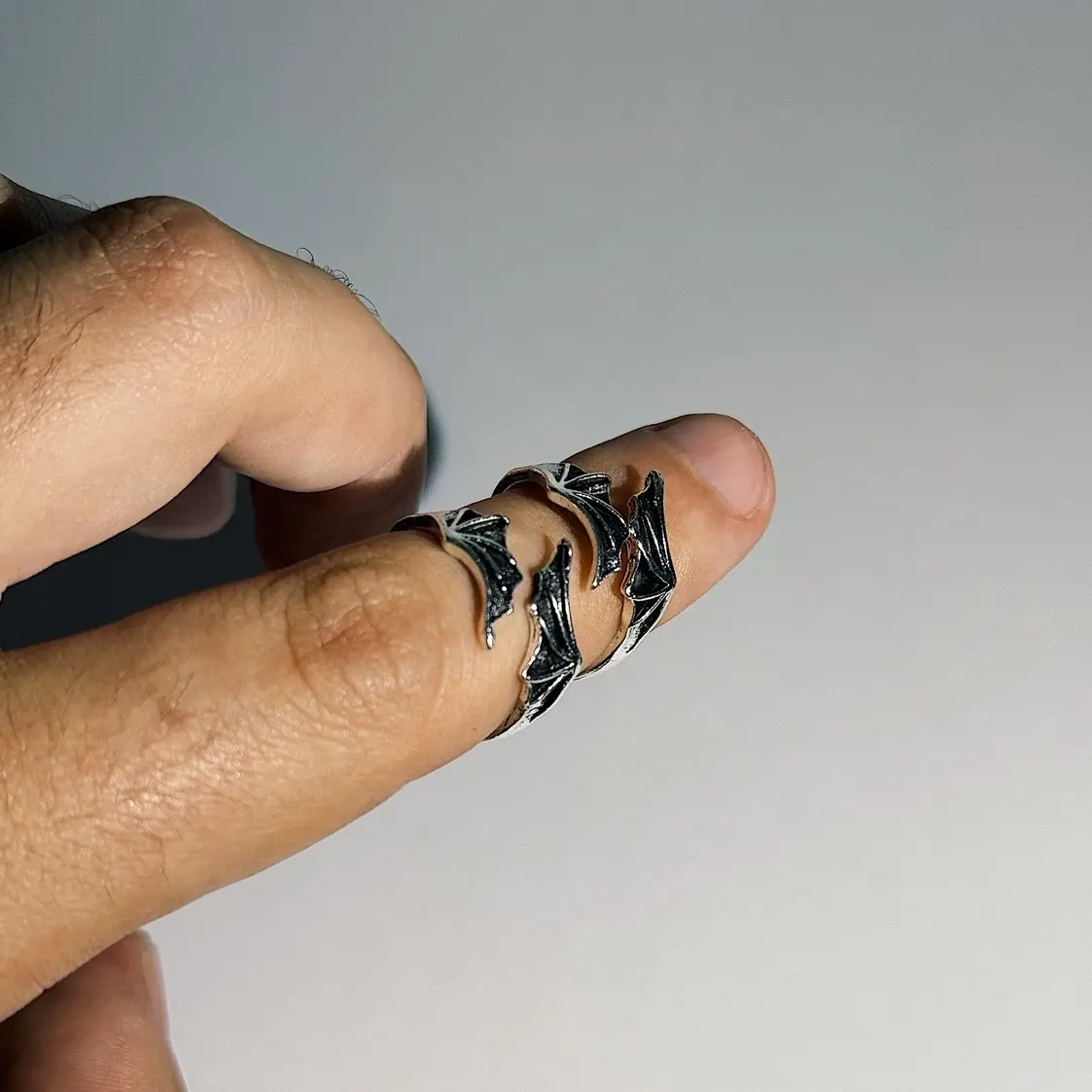 Hades Wings Ring - Sterling Silver & Copper, Adjustable for Sizes 3-10  Statement Fit Durable