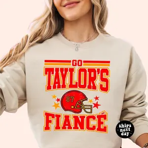 Go Fiance Sweatshirt - Fiancé Shirt Tayvis Sweatshirt Football Shirt - Game Day Sweatshirt Crewneck - Fan Gift Fiance Era