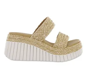 Zayla Raffia Wedge Sandal for Women - Classic Platform Design with Wedge Heel, Comfortable Summer Footwear