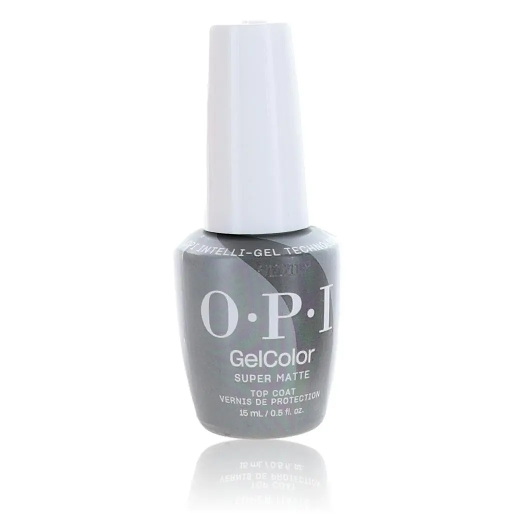 OPI GelColor Super Matte Top Coat, 0.5 oz Professional Nail Care Polish, Fade Protection, Locks in Nail Art, Protects Color
