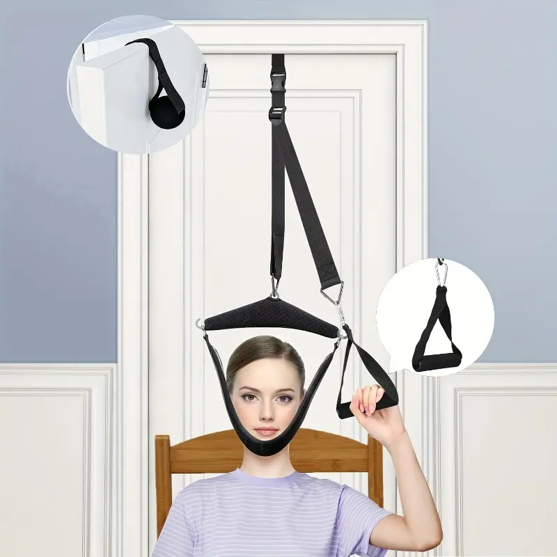 Neck Support Strap - Clavicle & Posture Trainer, Foldable Portable Hanging Strap, Adjustable Cervical Device for Gym & Travel, Posture Straps, Back Correction Band, Adjustable Back Brace, Hunchback Strap, Anti Hunchback