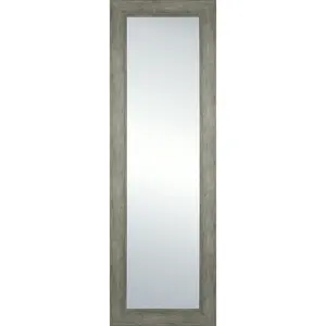 Full-Length Rectangular Mirror, 17Inx53In, Rustic Grey, Easy to hang