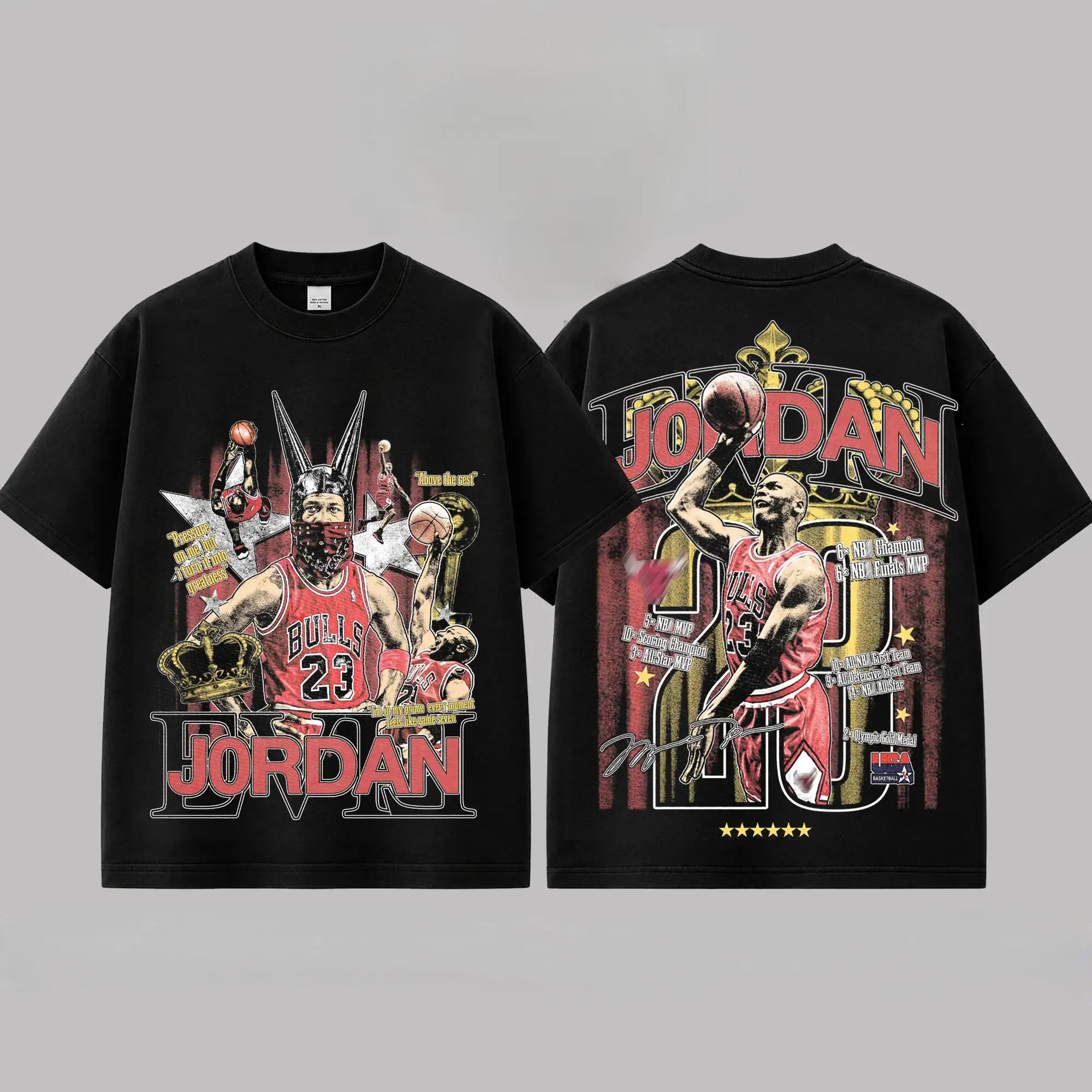 [ 🎉 100% Cotton] Retro Michael Jordan 23 GOAT Graphic For Michael Jordan Fans, Bulls Nation Apparel, Bulls Basketball Streetwear Tee, Gift For Basketball Fan Graphic Tee