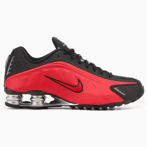 Nike Shox R4 University Red Black Metallic Silver HQ1988-600 Men's Fashion Sneaker New