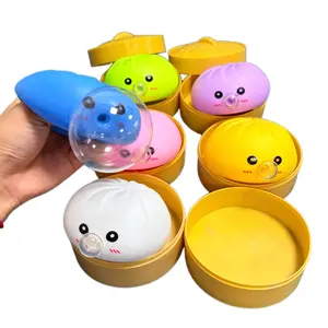 Colorful Squeeze Bubble Dumpling Toy with Steamer, Stress Relief Squishy Emotion Dumpling, Funny Fidget Toy for & Adults Anxiety Relief