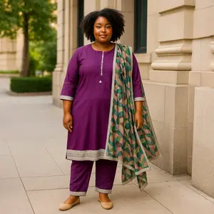 Big size kurta set zari work