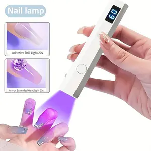 Portable hand-held rechargeable LED nail lamp - fast-drying mini nail curing lamp, 2-speed adjustable, compact travel nail tool, suitable for phototherapy glue and rhinestone nail | USB charging small nail lamp