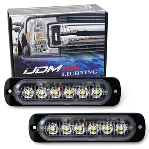 iJDMTOY Front Grille Side Mount Xenon White LED Daylight Driving Light Kit, For 2017-2019 Ford F250 F350 F450 XL XLT