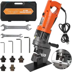 Electric Hydraulic Hole Punch for Metal Φ1/4"-4/5", 1200W 110V Hole Puncher Machine Constuction Tools, Hole Punching with Carbon Brush 5 Dies for Steel Iron Aluminum Plate, Copper