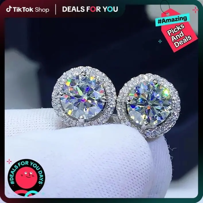 【Must be】2026 New Luxury S925 Silver Moissanite Studs | 0.3ct 0.5ct 1ct 2ct VVS High Clarity Fine Ear Jewelry | Timeless Minimal Elegant Unisex for Men Women | Official Authenticity Certificate | Premium Gift for Mother’s Day Daily & Occasion Wear