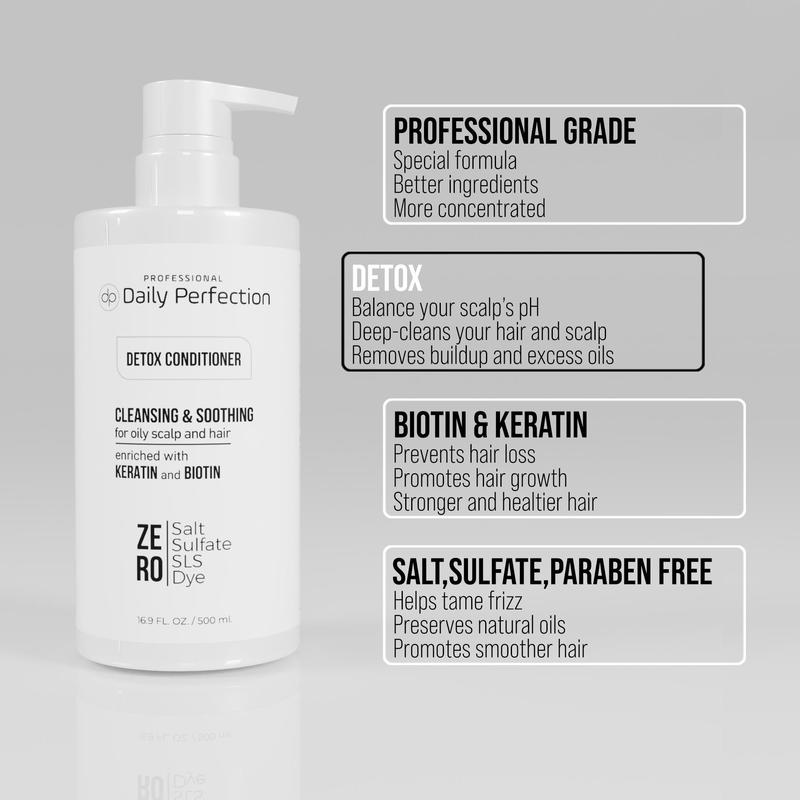 (dp) Detox Conditioner – Hydrate, Clarify & Remove Buildup, Oil & Impurities – Clean, Salon-Grade Formula with Biotin + Keratin