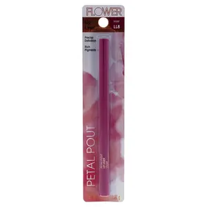 FLOWER BEAUTY Petal Pout Lip Liner Smooth Creamy Lip Liner with Pigment Rich Color Prevents Feathering of Lip Color Comes with Builtin Sharpener, Violet, 0.01 Ounce Natural Classic Lipliner Makeup Cosmetic Blend