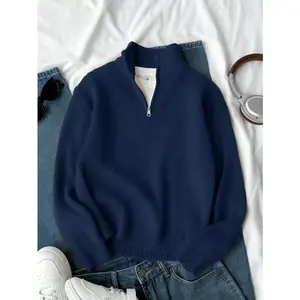 Boys' and Teens' Fashion Solid Color Comfortable Casual Loose Fit Trendy Pullover Sweater for Outdoor or Indoor Wear Warm Thick Fall Winter Size8-16Y