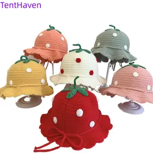 2026 Children's Hat Autumn and Winter Warm Baby Girl's New Wide brimmed Breathable Princess Knitted Hat for Boys and Girls