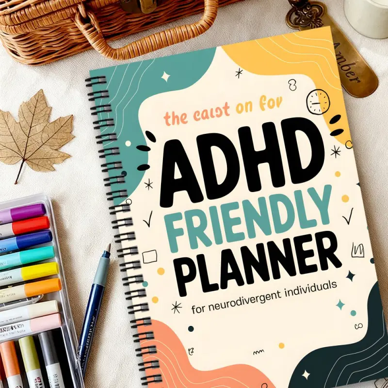 1 ADHD Planner for Women and Adults - Neurodiverse Organizer with Productivity and Focus Boosters, Weekly/Monthly Sections, Daily Task Lists, Layout - Adult Spiral Notebook, ADHD Book, Spiral Bound Planner