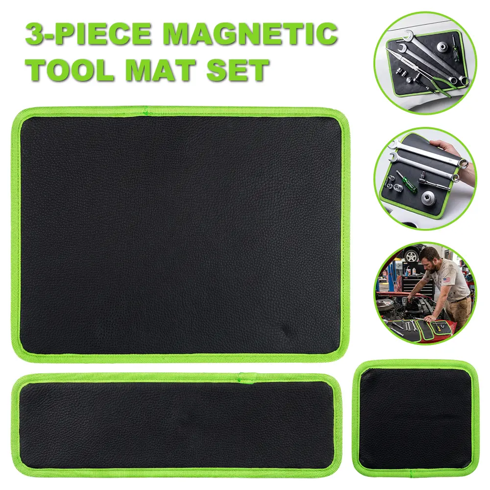 【SUMMER SALE】3PC Flexible Magnetic Tool Mat & Tray Holder - Magnetic Tool Tray, Flexible Magnetic Mat, PVC & Non-Slip for Garage Workshop, Auto Repair Tools fathersdaygiftideas