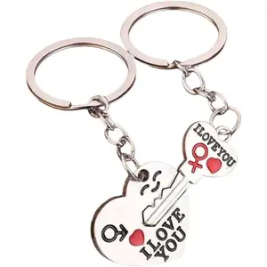 Couple's keychain, Valentine's Day gift, suitable for couples, boyfriends, girlfriends, husbands, wives, Valentine's Day gift, silver color