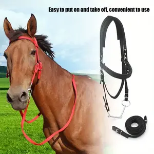 20Mm PP Webbing Reins, Bridles, Removable Reins, Reins, Bridles, Stainless Steel Bit, Sponge Pads, Adjustable Length - Suitable for Ranch Work, Off-Road Riding And Training Camouflage Ghillie Suit