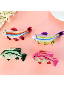 New Small Ocean Animal Series Trout Claw Clip Women Cartoon Tropical Fish Hair Clip Half Up Shark Clip Hair Accessory Tropical Hair Accessories