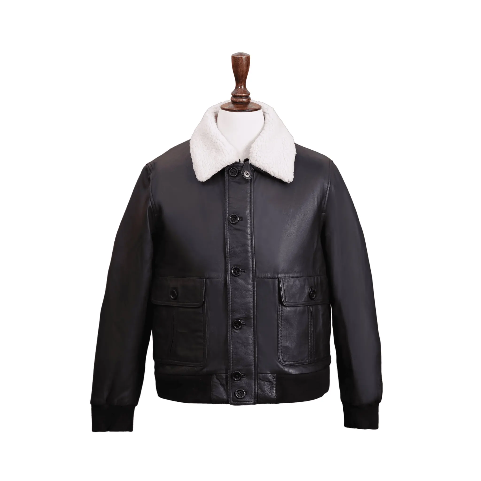 UrbanPelle -  Black Aviator - Premium sheep Leather Jacket