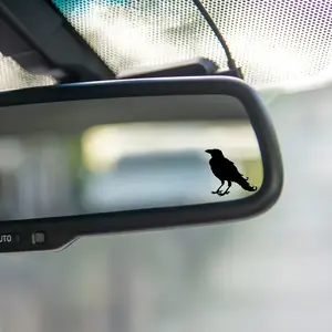 3PCS/SET Crow Silhouette Car Sticker for Car Rearview Mirror Decoration, Make Your Car Show Dark Mysterious Unique Temperament, A Must for Cool Car Decoration Enthusiasts