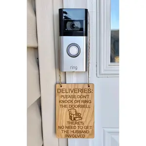 Husband Doorbell Sign, Delivery Doorbell Sign, No Need To Knock Or Ring Doorbell